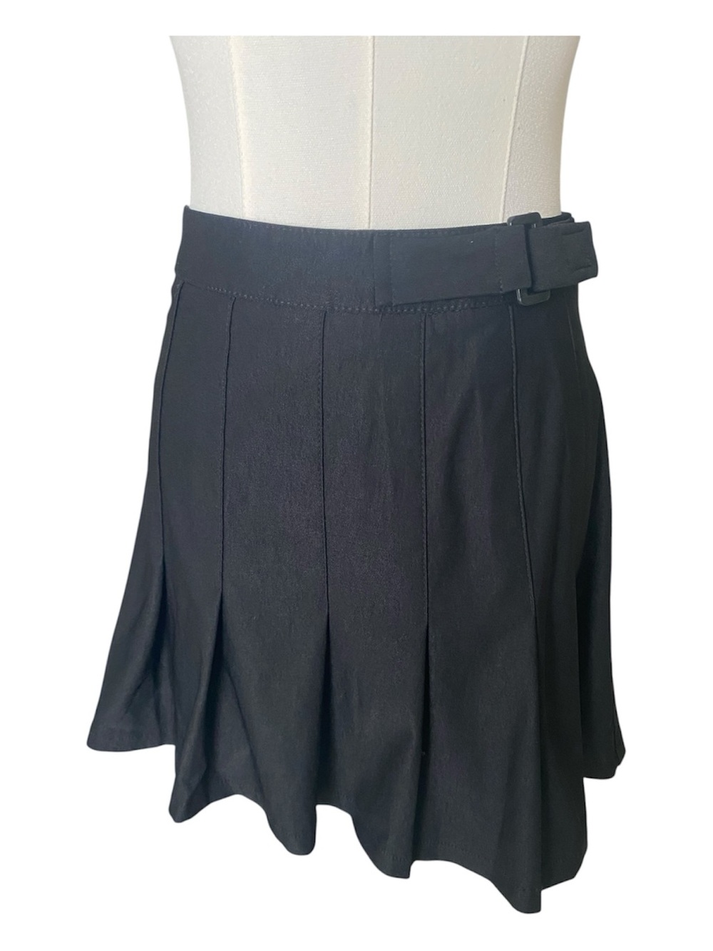 Poster Girl Pleated Mini Skirt with Side Buckle